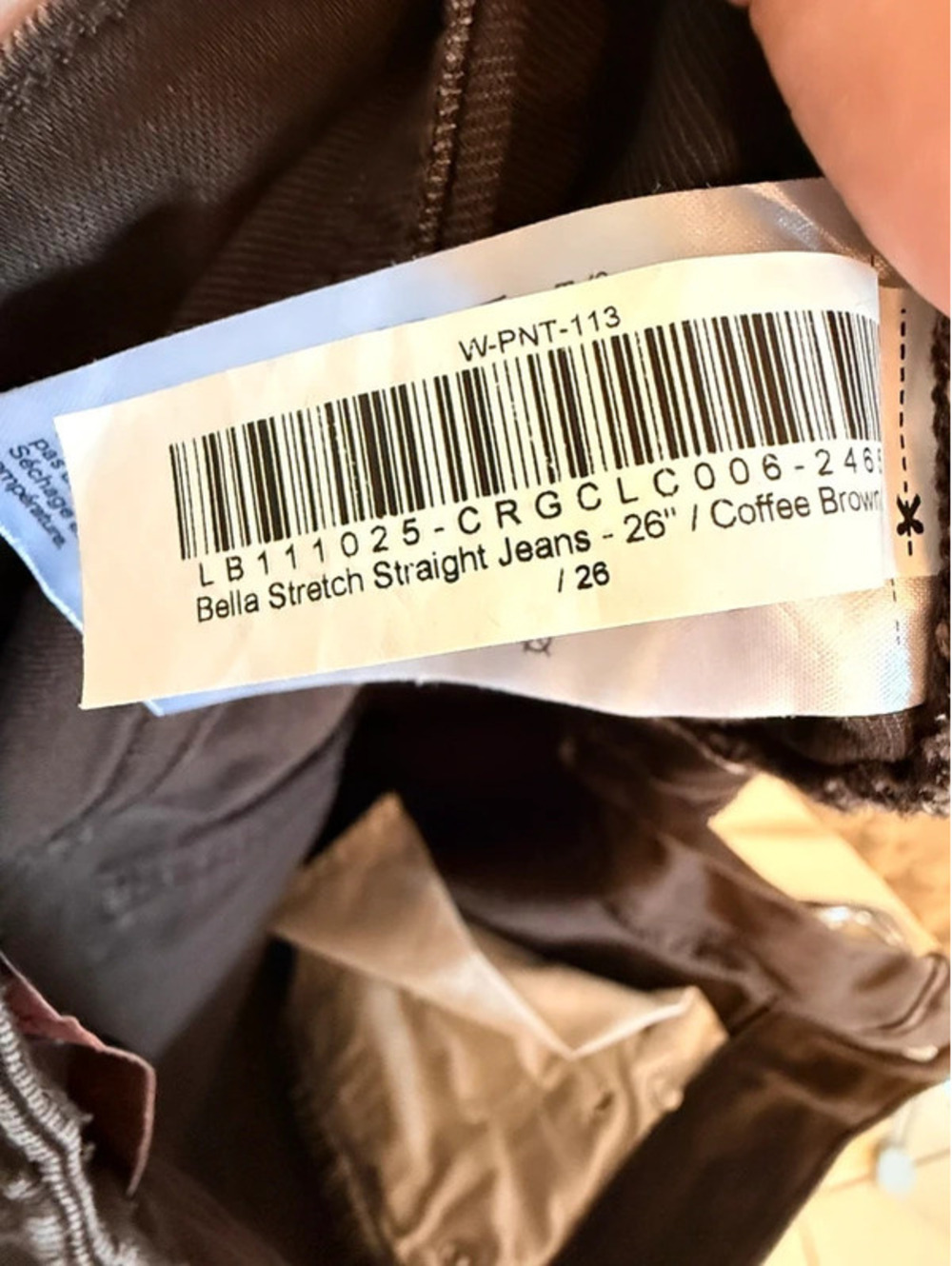 Quince Bella stretch straight jeans  coffee, brown size 26 #0094 FLAW - Picture 3 of 9